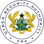Circular seal of the Cyber Security Authority (CSA) featuring a central shield, laurel branches, stars, and the text 'CYBER SECURITY AUTHORITY' around the edge.