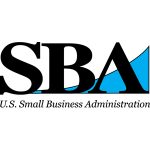 U.S. Small Business Administration logo (SBA) with bold black letters and a blue curved accent.